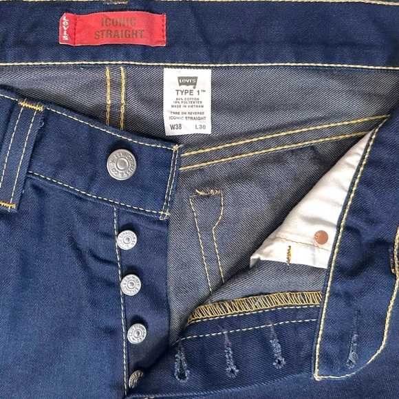 Levi’s Iconic Straight Type 1 Jeans Button Fly - Picture 6 of 11